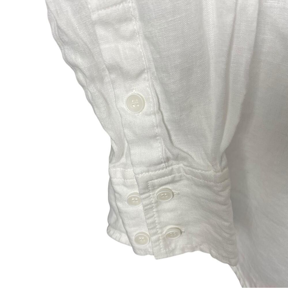 MAZE Studios White 100% Linen LS Shirt, Vacation, Resort, Summer, Casual Crisp M - Picture 3 of 5
